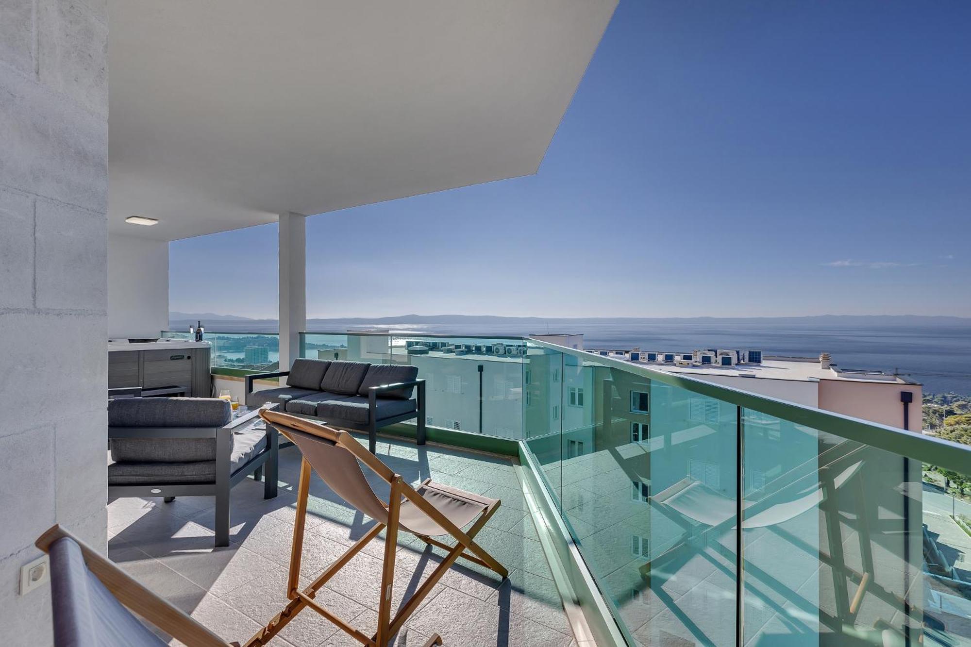 شقة Exclusive Penthouse Big Blue With Private Jacuzzi ماكارسكا المظهر الخارجي الصورة