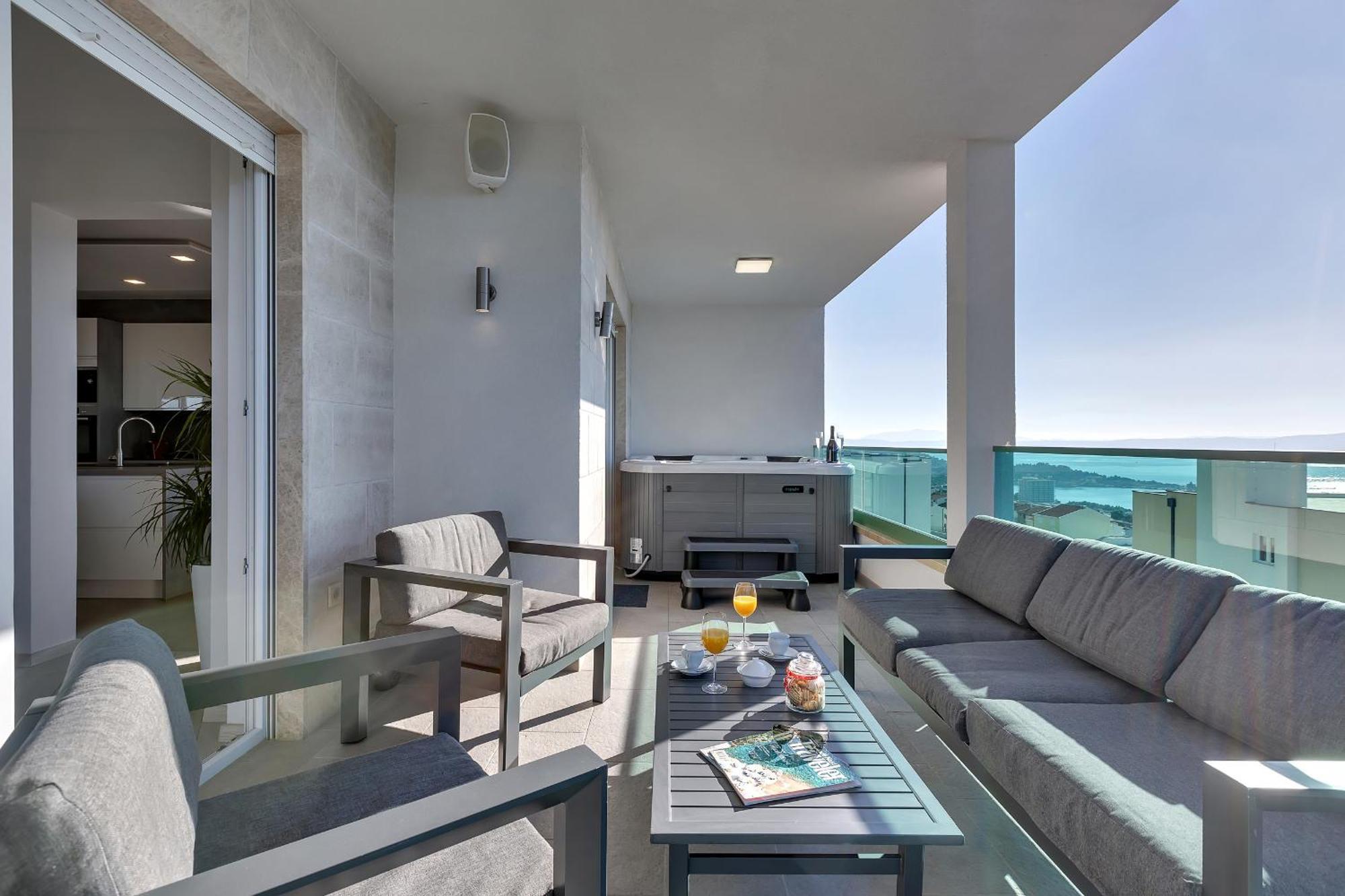 شقة Exclusive Penthouse Big Blue With Private Jacuzzi ماكارسكا المظهر الخارجي الصورة
