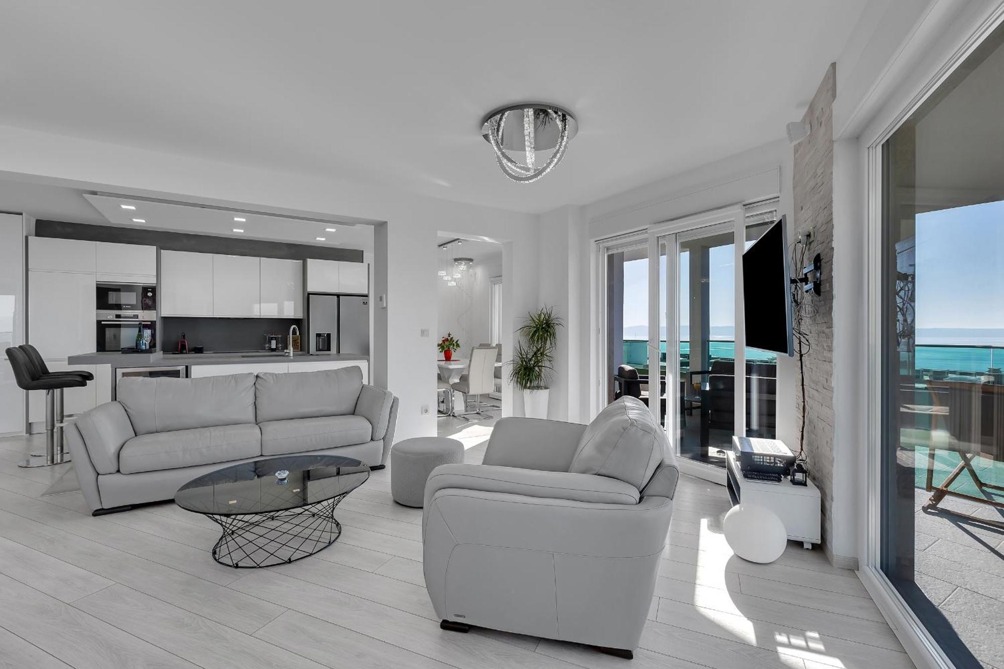 شقة Exclusive Penthouse Big Blue With Private Jacuzzi ماكارسكا المظهر الخارجي الصورة